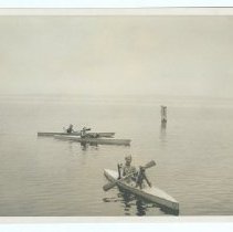 02.06a 1931 Marjorie Lyon kayaking with dog and others